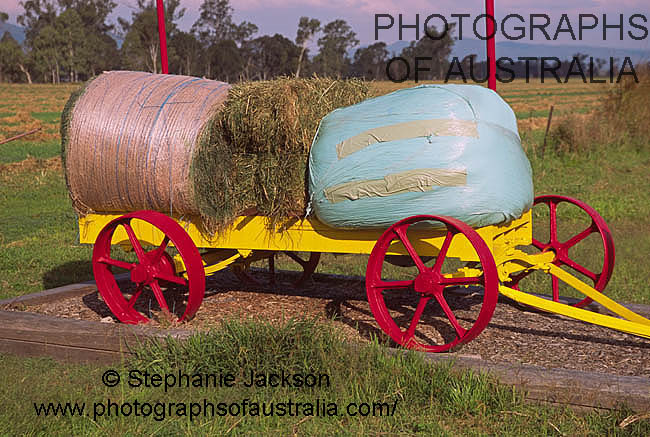 bales of hay on wagon