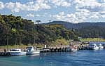 wagonga inlet and boats in harbour narooma sapphire coast nsw australia