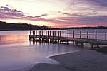sunset and jetty at wingan inlet croajingalong national park victoria australia