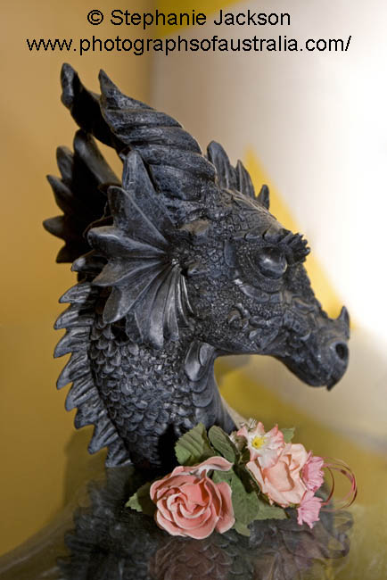 stone dragon face