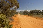 australian outback road track mungo national park nsw australia