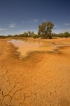 outback drought with lake drying up in outback queensland australia