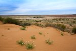 australian outback landscape with red sand dunes near birdsville western queensland australia