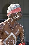 australian aboriginal man with face and body paint