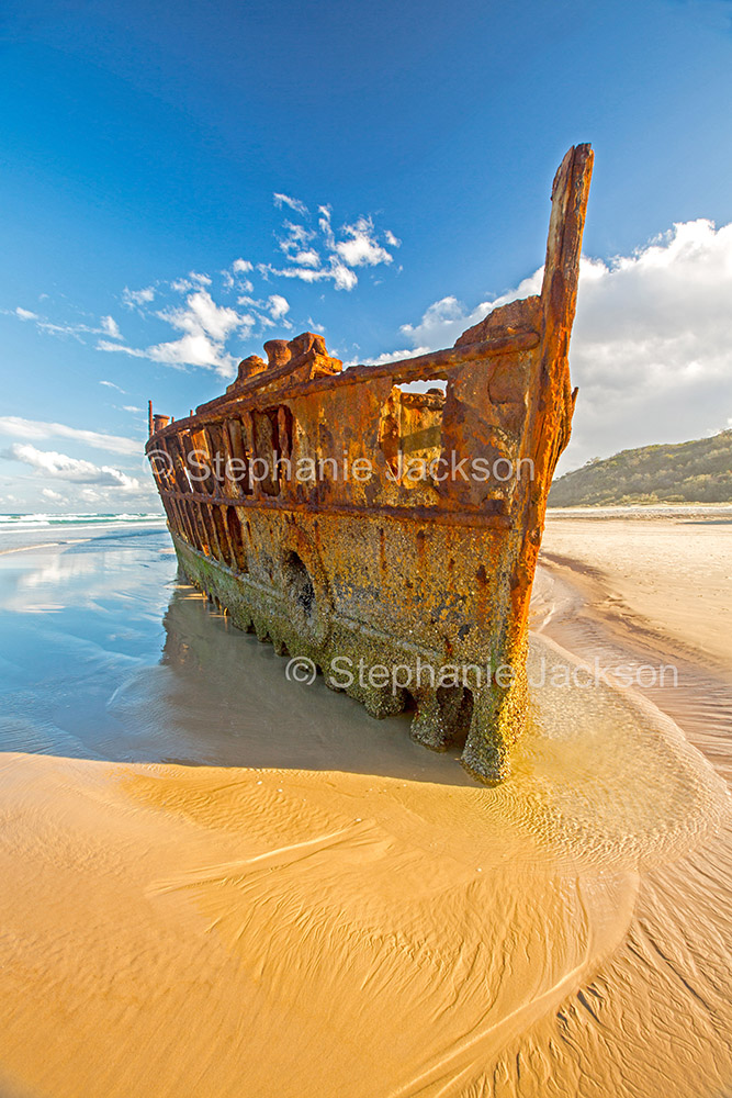 Wreck of the Maheno on the beach at Fraser Island, K'gari, Queensland